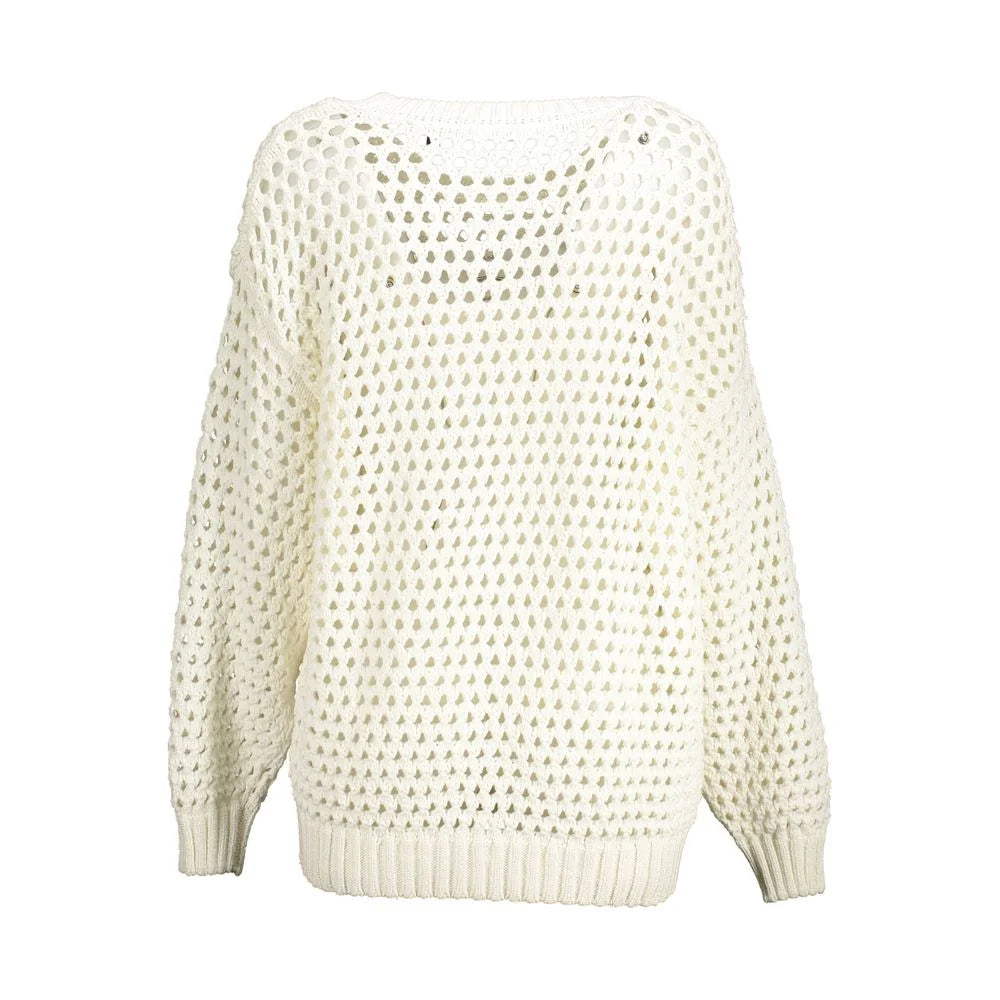 Gant White Cotton Women Sweater - L - Sweaters