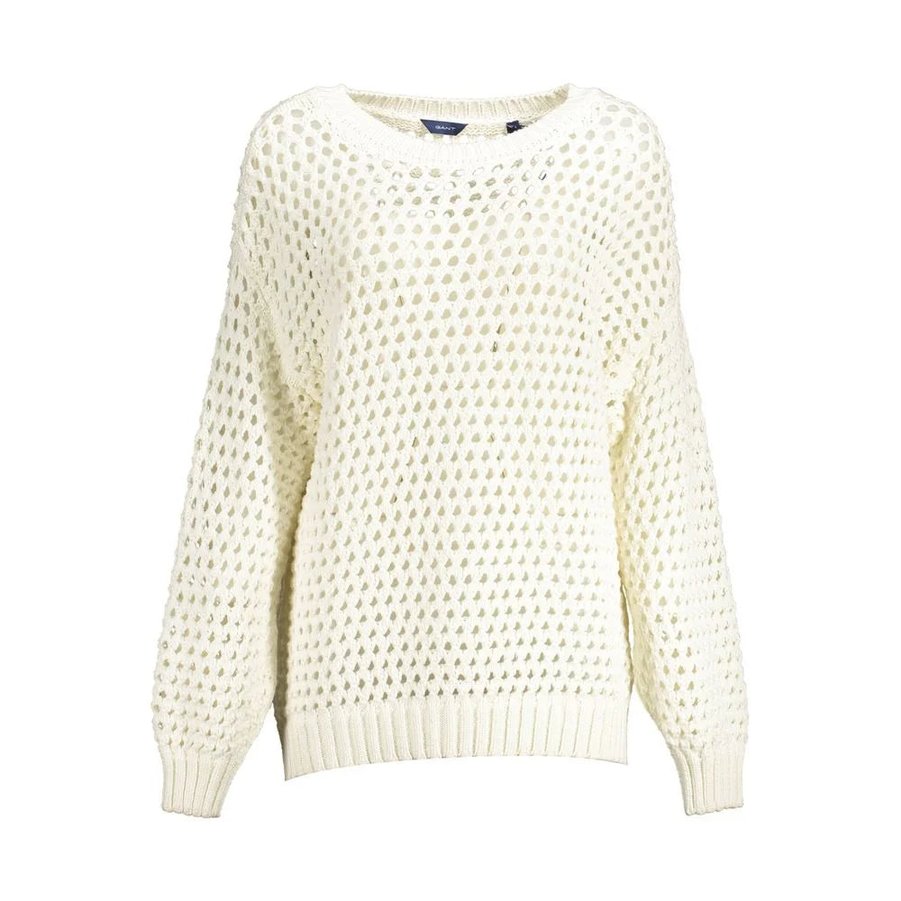 Gant White Cotton Women Sweater - L - Sweaters