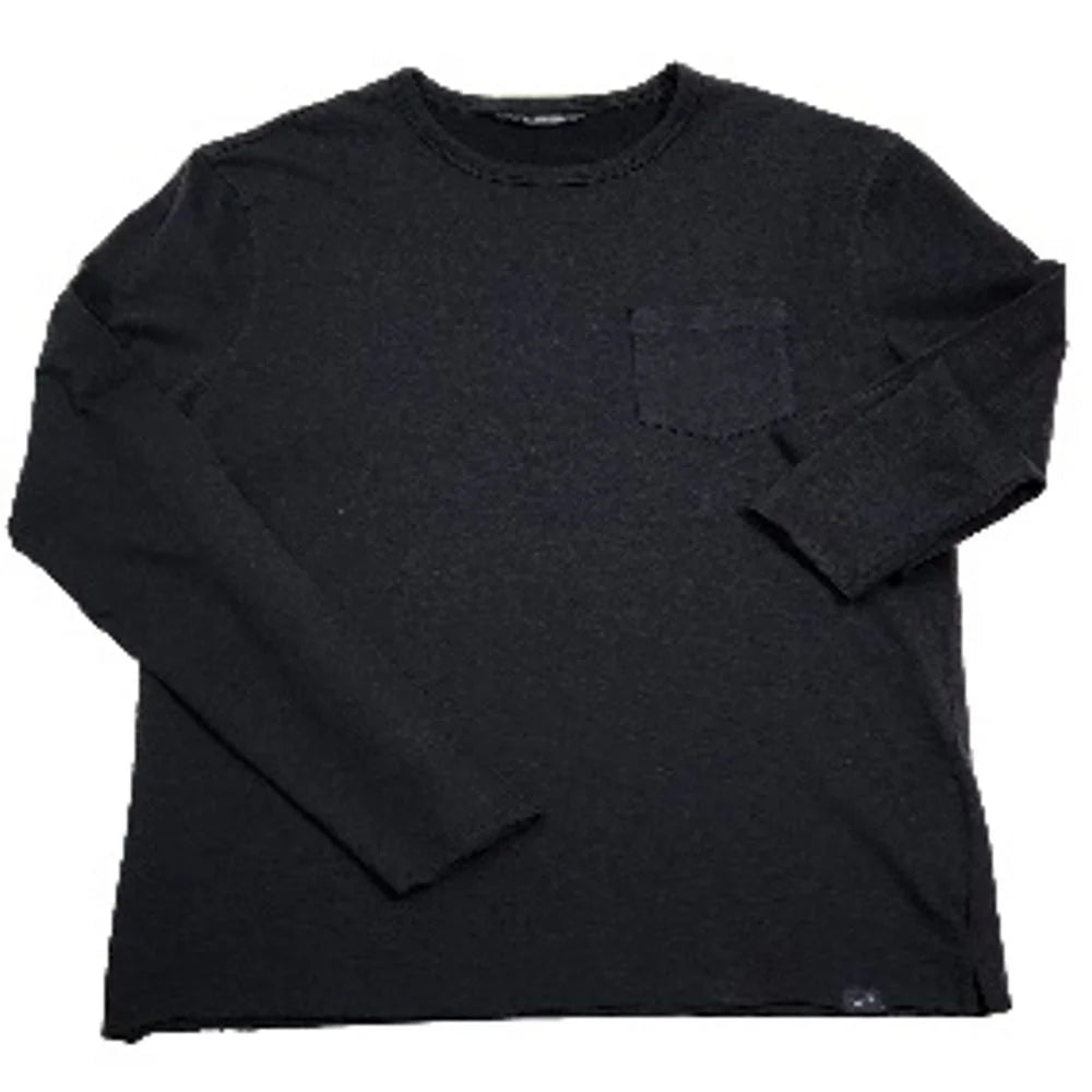 Gas Black Cotton Long Sleeve T-Shirt - S