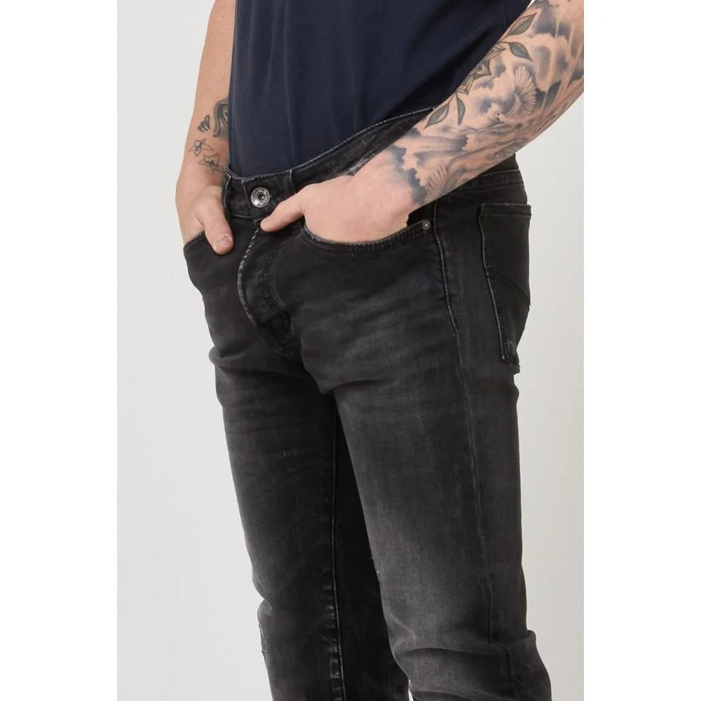 Gas Black Cotton Skinny Jeans