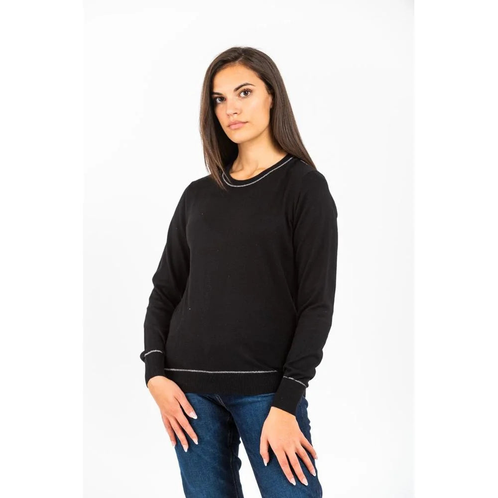 Gas Black Cotton Sweatshirt - XS