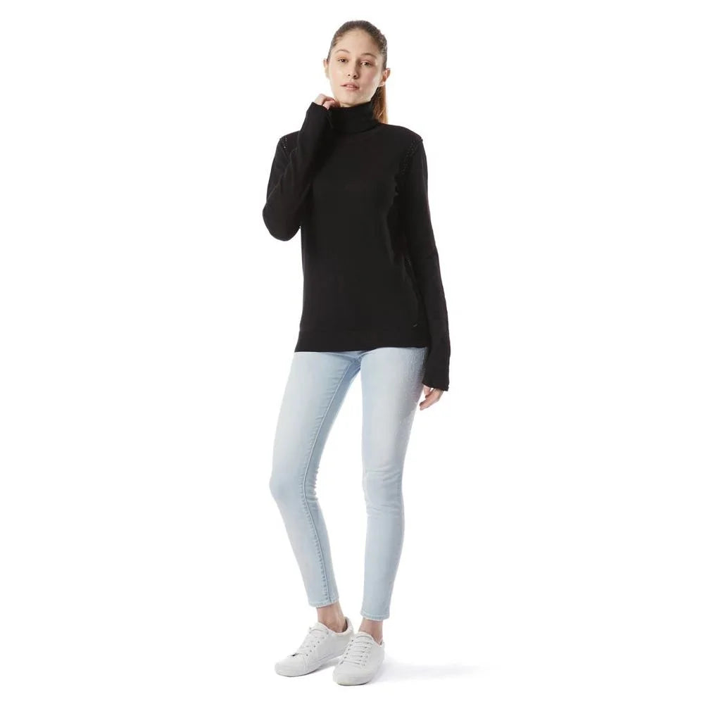 Gas Black Cotton Turtleneck - XS