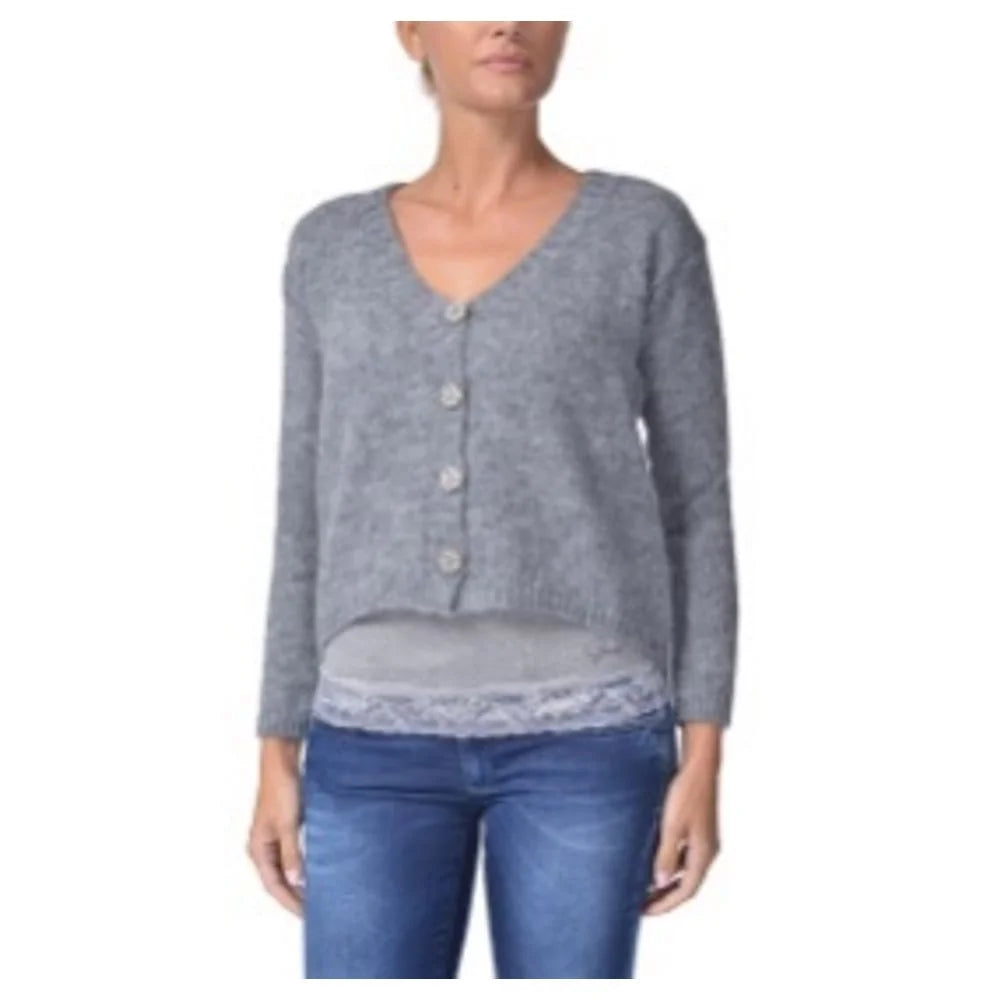 Gas Black Marabou Cardigan - XS