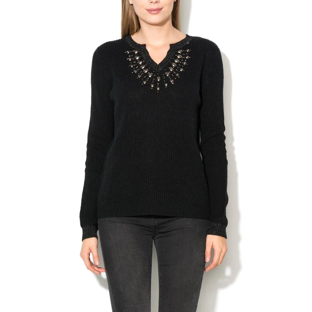 Gas Black Marabou Sweatshirt - XS