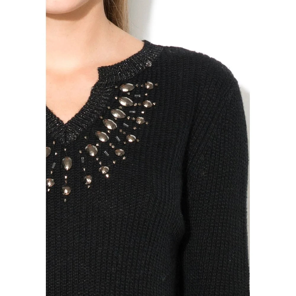 Gas Black Marabou Sweatshirt - XS