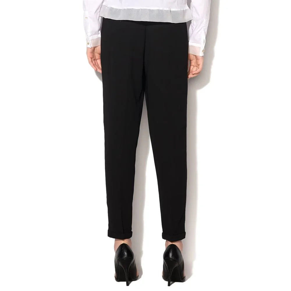 Gas Black Polyester Casual Pants - W23