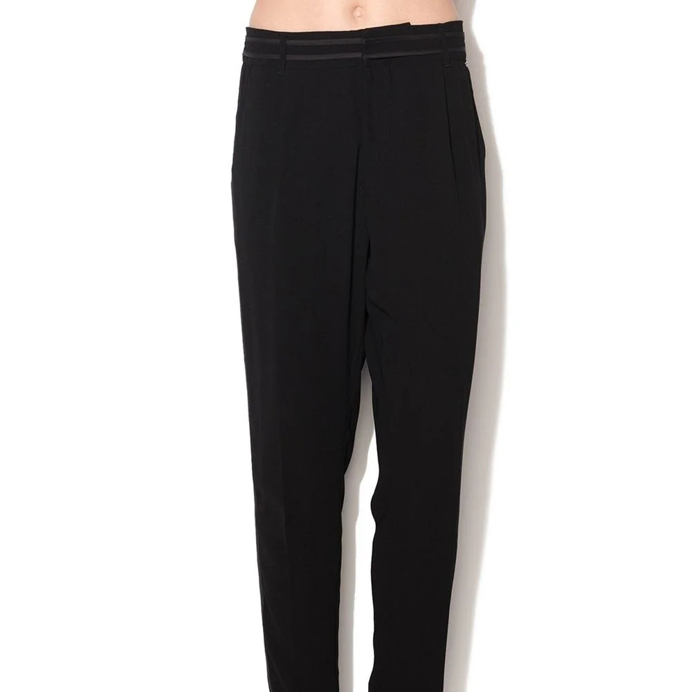 Gas Black Polyester Casual Pants - W23