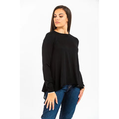 Gas Black Viscose Long Sleeve T-Shirt - XS