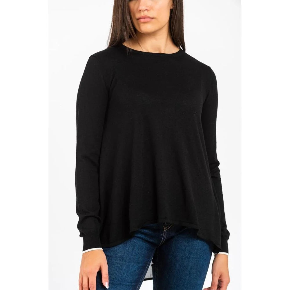 Gas Black Viscose Long Sleeve T-Shirt - XS