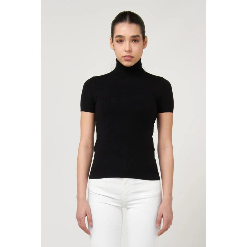 Gas Black Viscose Turtleneck - S