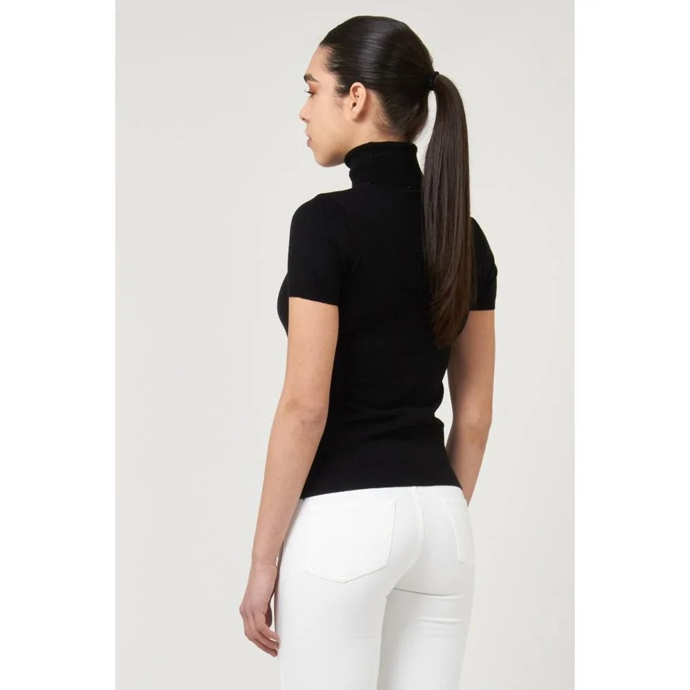 Gas Black Viscose Turtleneck - S