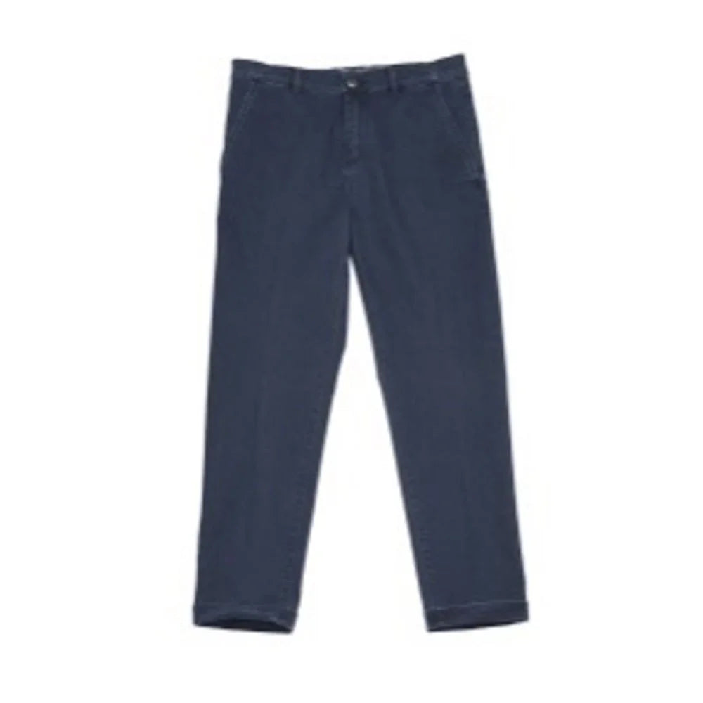 Gas Blue Cotton Casual Pants - W28