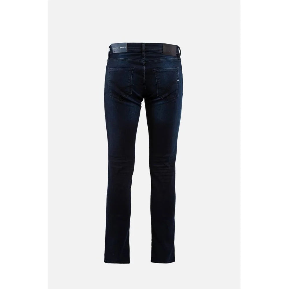 Gas Blue Cotton Slim Fit Jeans