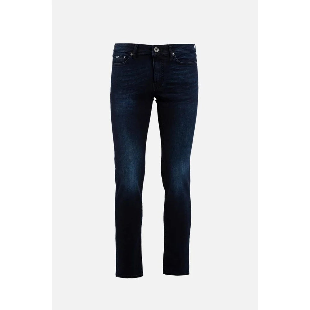 Gas Blue Cotton Slim Fit Jeans