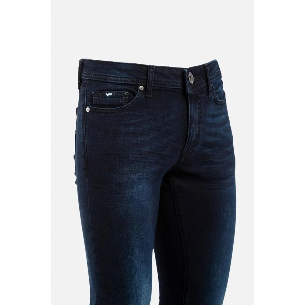 Gas Blue Cotton Slim Fit Jeans
