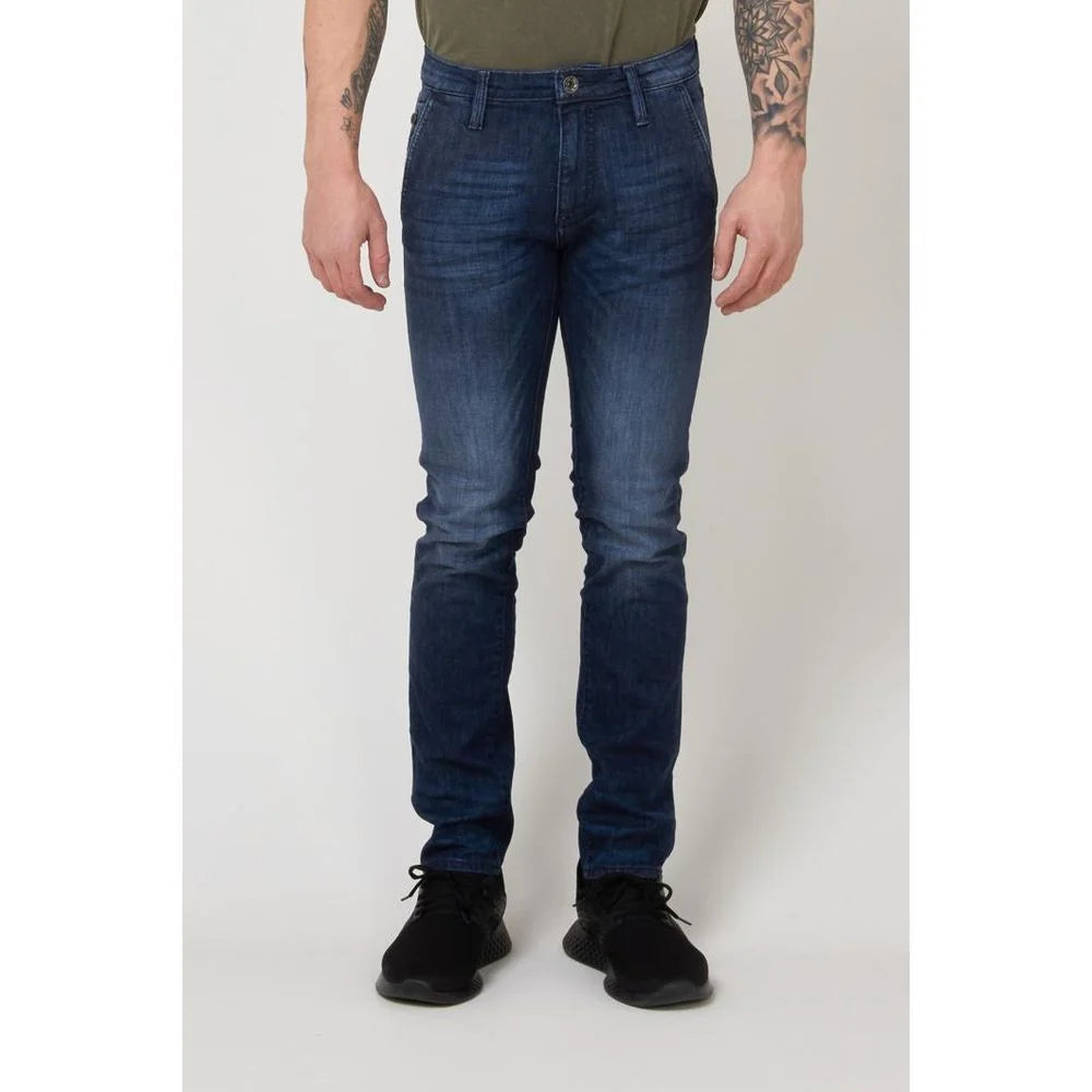 Gas Blue Cotton Slim Fit Jeans - W29