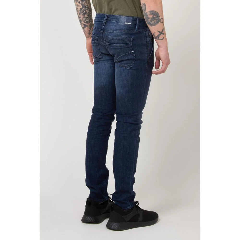 Gas Blue Cotton Slim Fit Jeans - W29