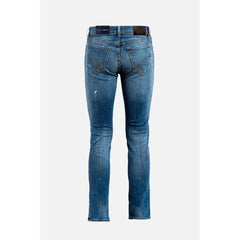 Gas Blue Cotton Straight-Leg Jeans