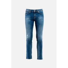 Gas Blue Cotton Straight-Leg Jeans