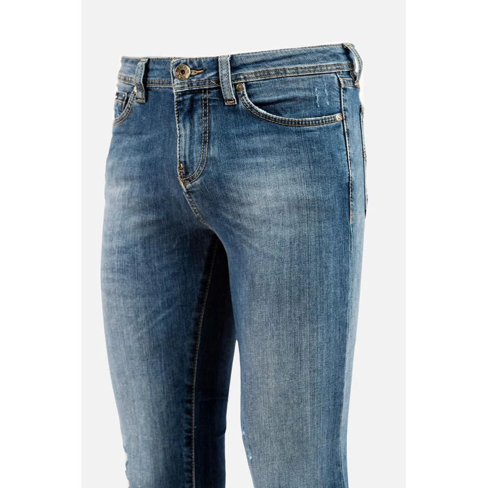 Gas Blue Cotton Straight-Leg Jeans