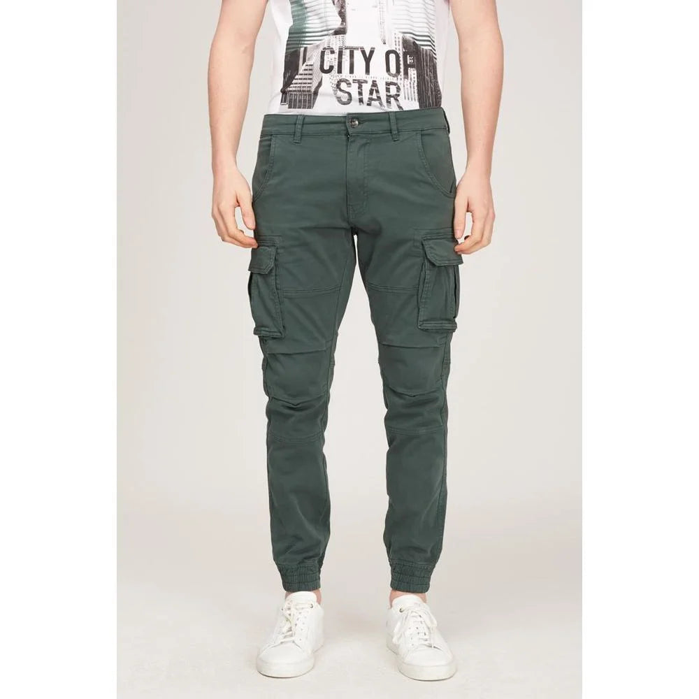 Gas Green Cotton Cargo Pants - XS