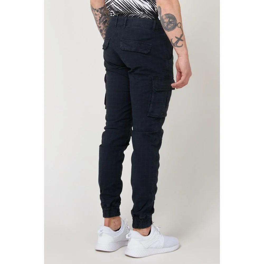 Gas Navy Blue Cotton Cargo Pants - XS