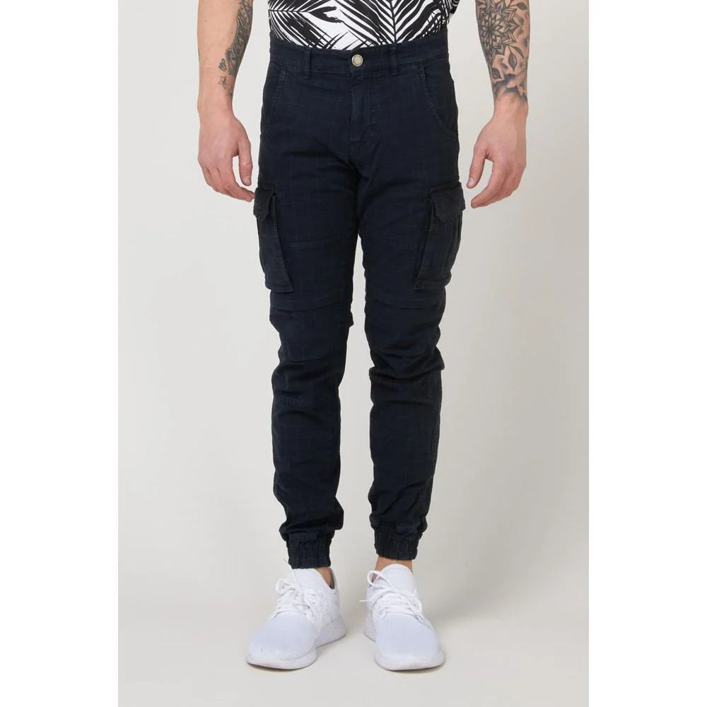 Gas Navy Blue Cotton Cargo Pants - XS