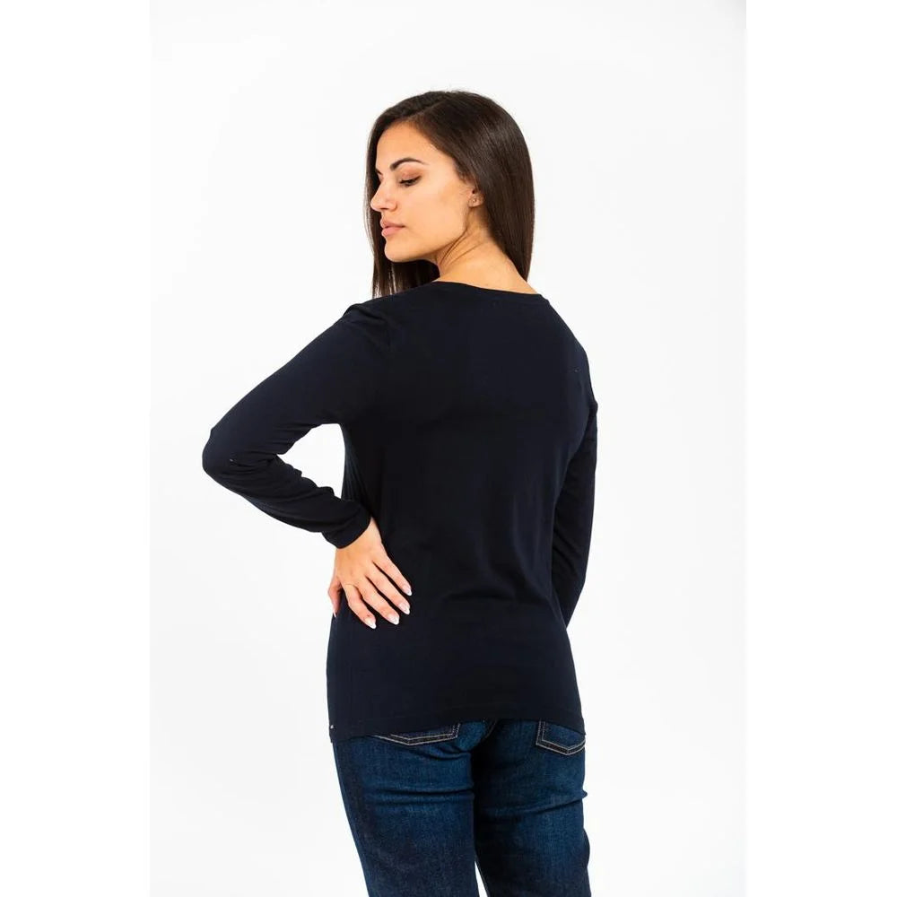 Gas Navy Blue Cotton Long Sleeve T-Shirt