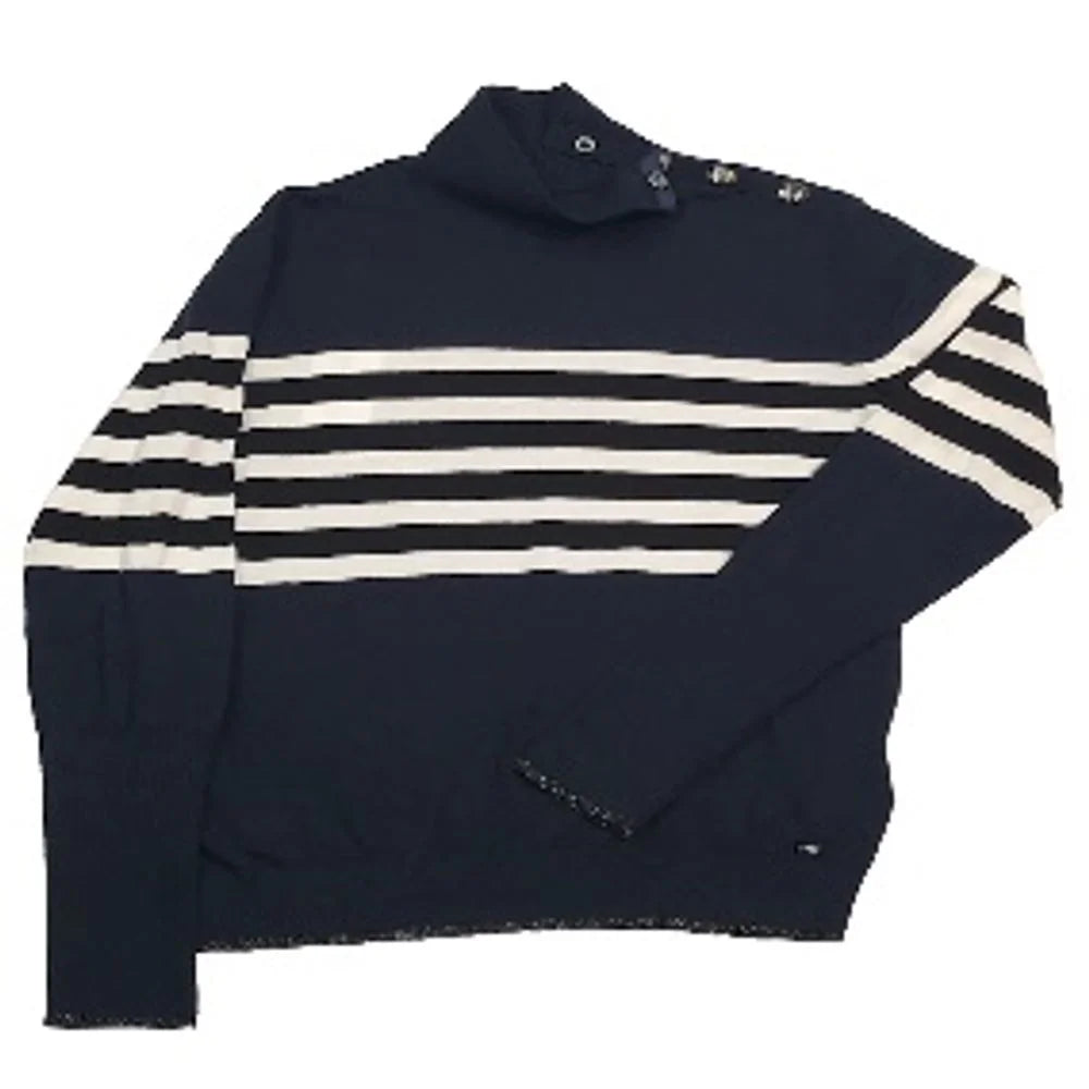Gas Navy Blue Cotton Sweatshirt - XXS