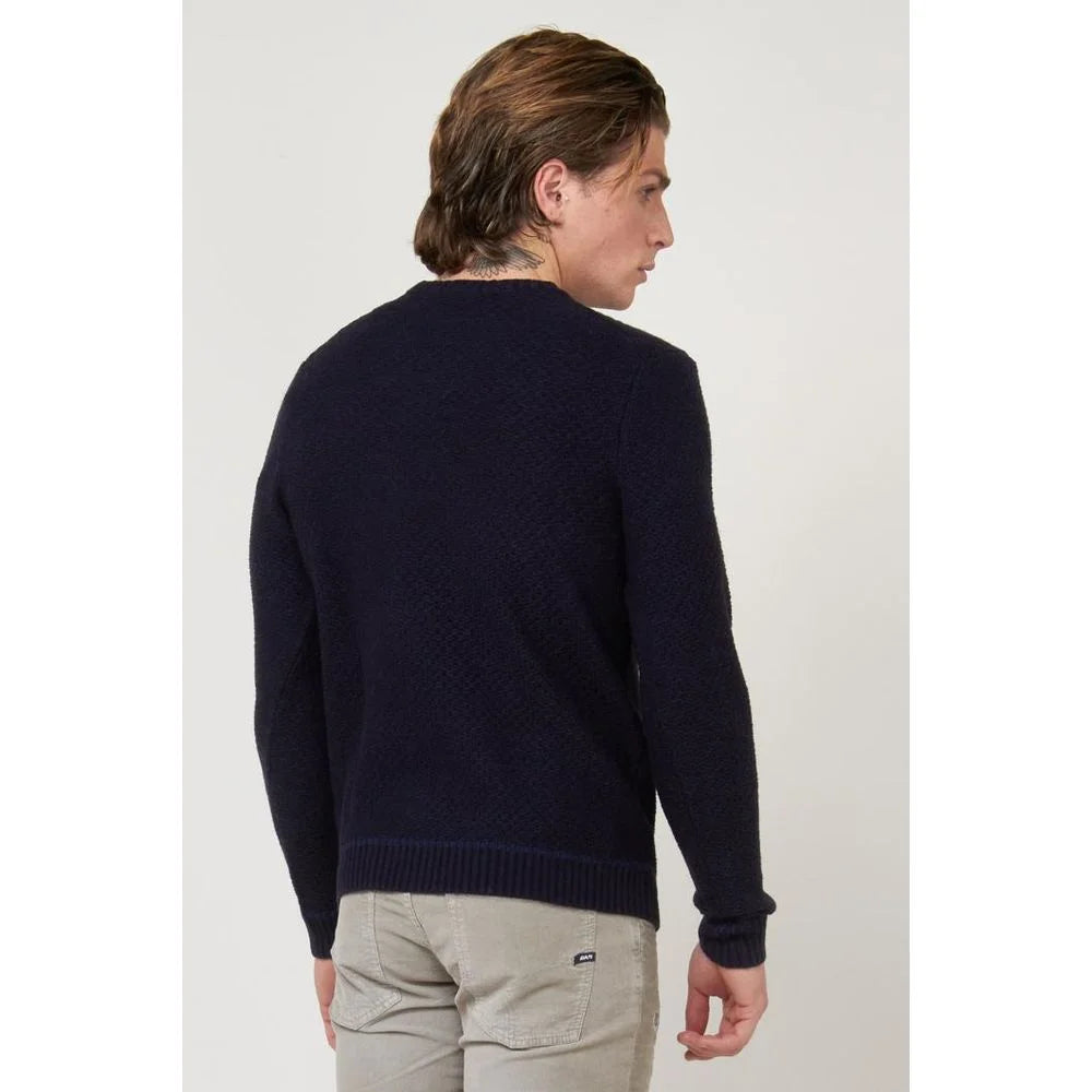 Gas Navy Blue Marabou Sweatshirt - S