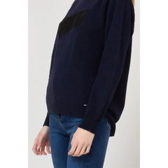 Gas Navy Blue Marabou Sweatshirt - S