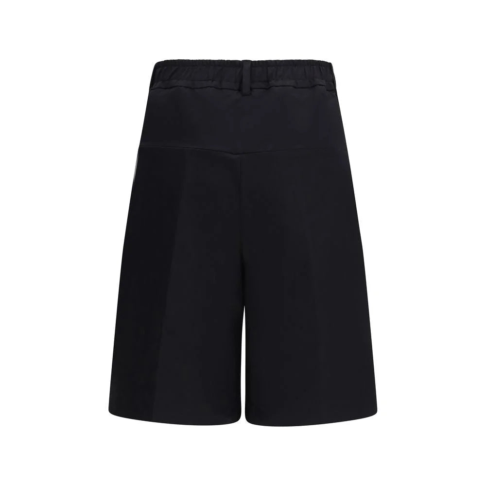 GCDS Black Cotton Bermuda Shorts