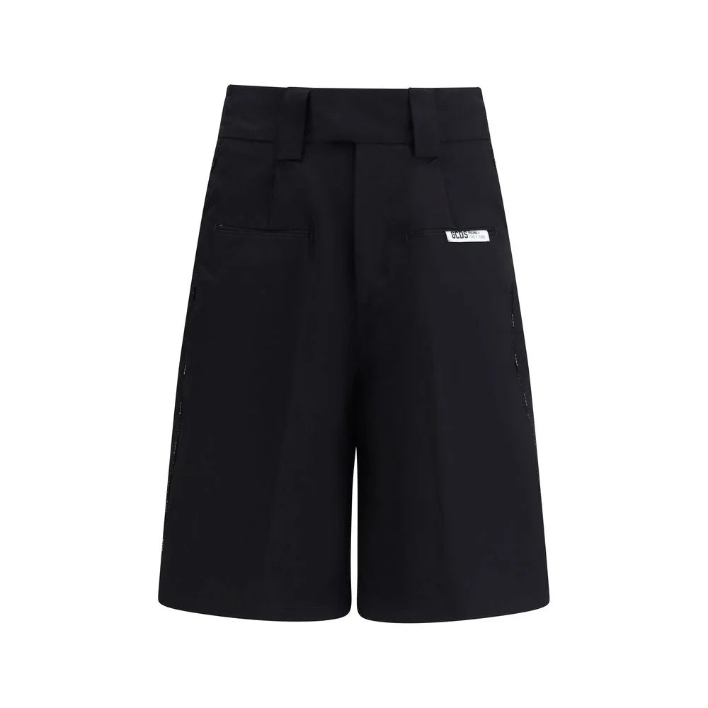 GCDS Black Cotton Bermuda Shorts