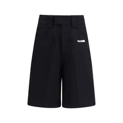GCDS Black Cotton Bermuda Shorts