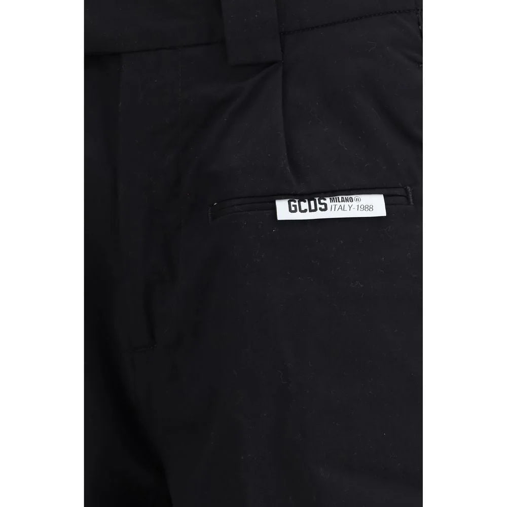 GCDS Black Cotton Bermuda Shorts