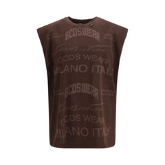 GCDS Brown Cotton T-Shirt