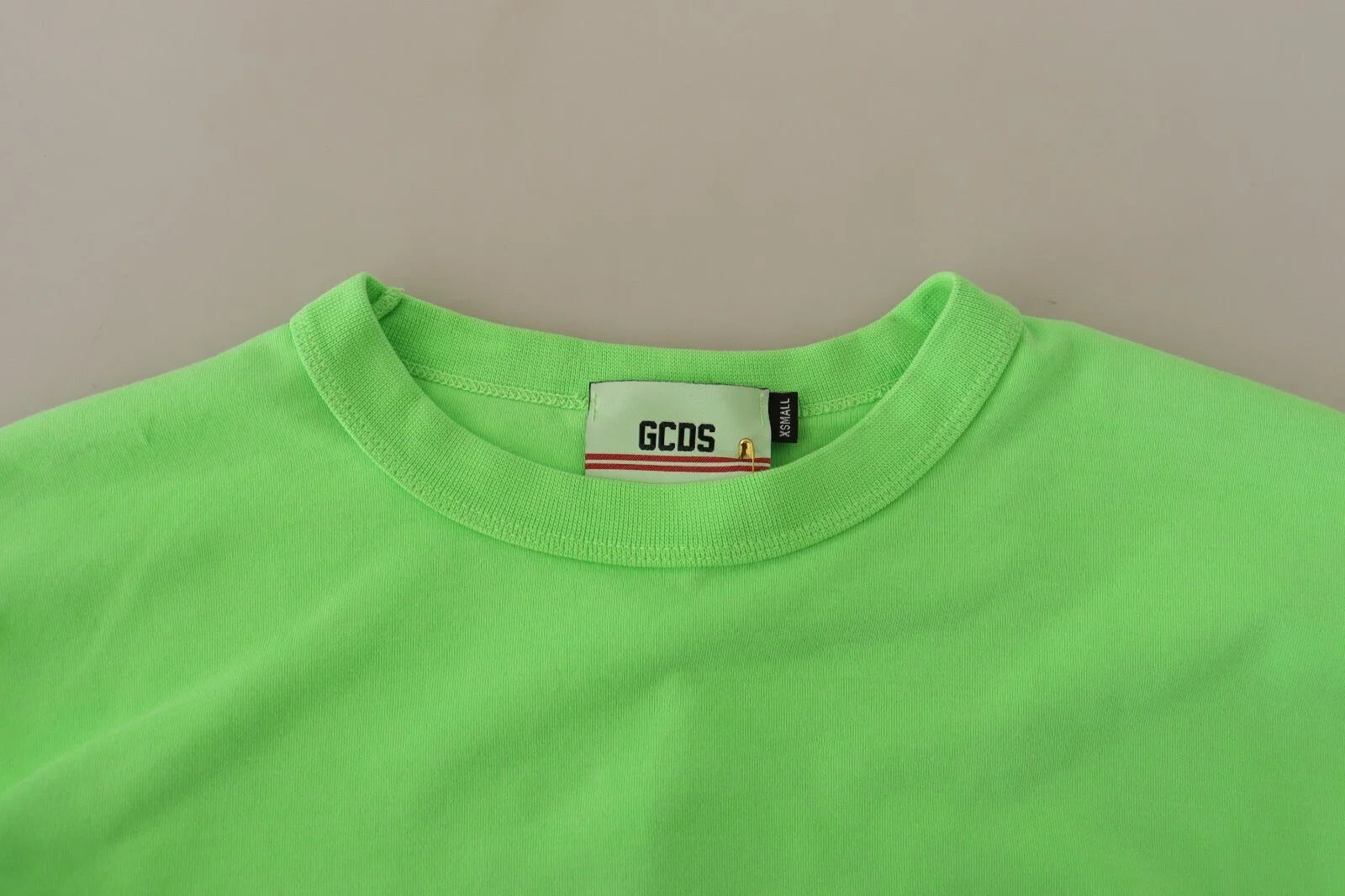 GCDS Mint Green Printed Long Sleeves Cropped Top Sweater - IT38 | XS