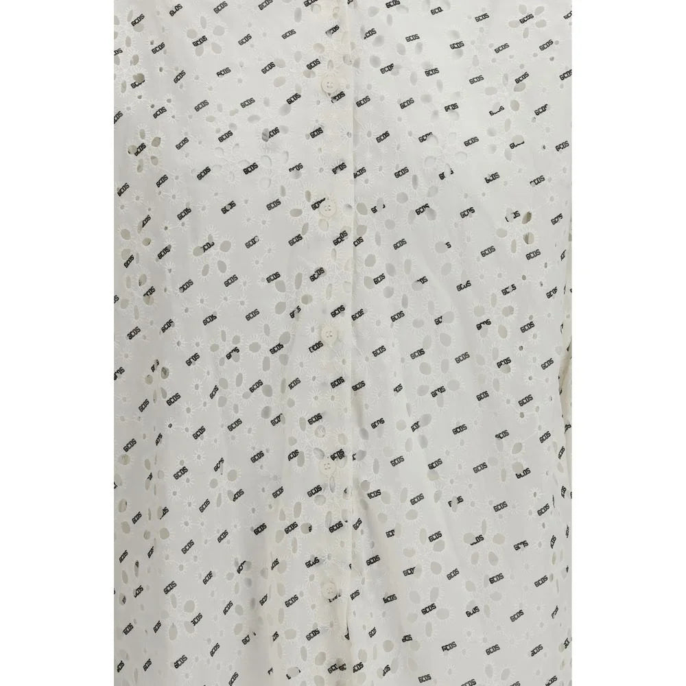 GCDS White Cotton Pattern Shirt - One Size