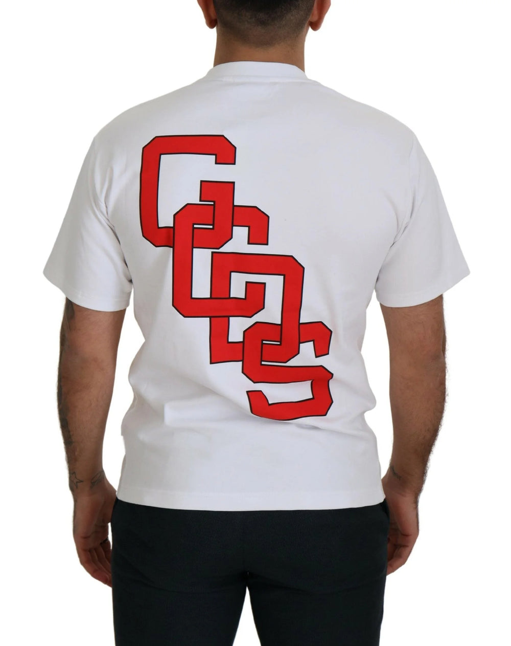 GCDS White Logo Print Cotton Short Sleeves T-shirt - IT44 | XS - T-Shirts