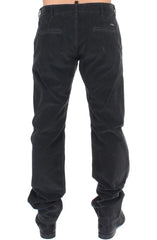 GF Ferre Black Corduroy Cotton Straight Fit Pants - IT48 | M - Trousers