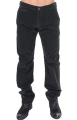 GF Ferre Black Corduroy Cotton Straight Fit Pants - IT48 | M - Trousers