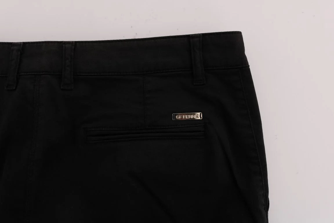 GF Ferre Black Cotton Stretch Chinos Pants - IT54 | XXL - Chinos