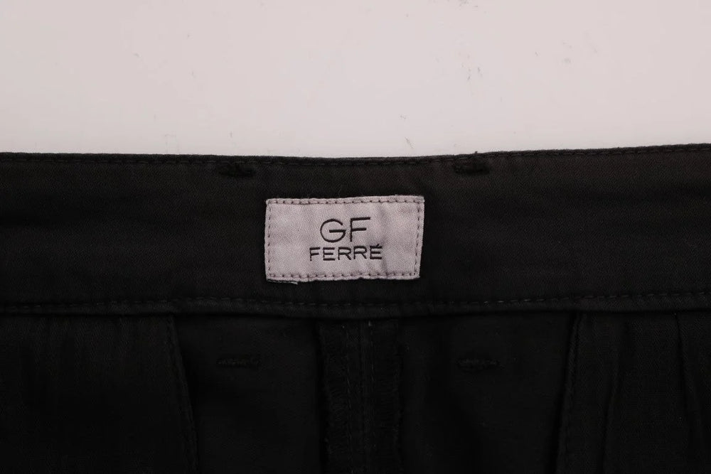 GF Ferre Black Cotton Stretch Chinos Pants - IT54 | XXL - Chinos