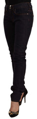 GF Ferre Black Mid Waist Cotton Denim Skinny Jeans - W26 | IT40 - Jeans