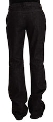 GF Ferre Black Mid Waist Cotton Denim Straight Boot Cut Jeans - W28 | IT42 - Jeans