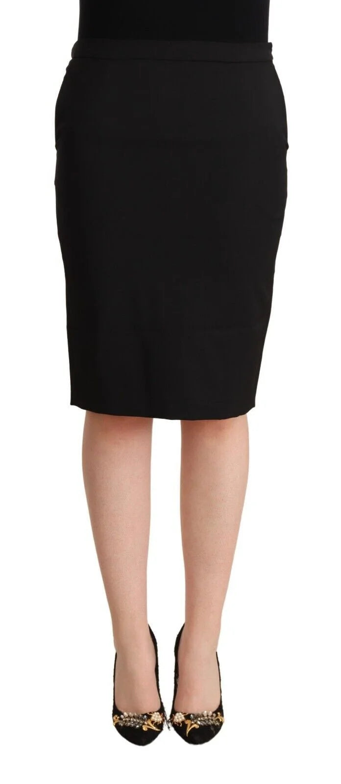 GF Ferre Black Pencil Knee Length Straight Skirt - IT40|S - Skirts