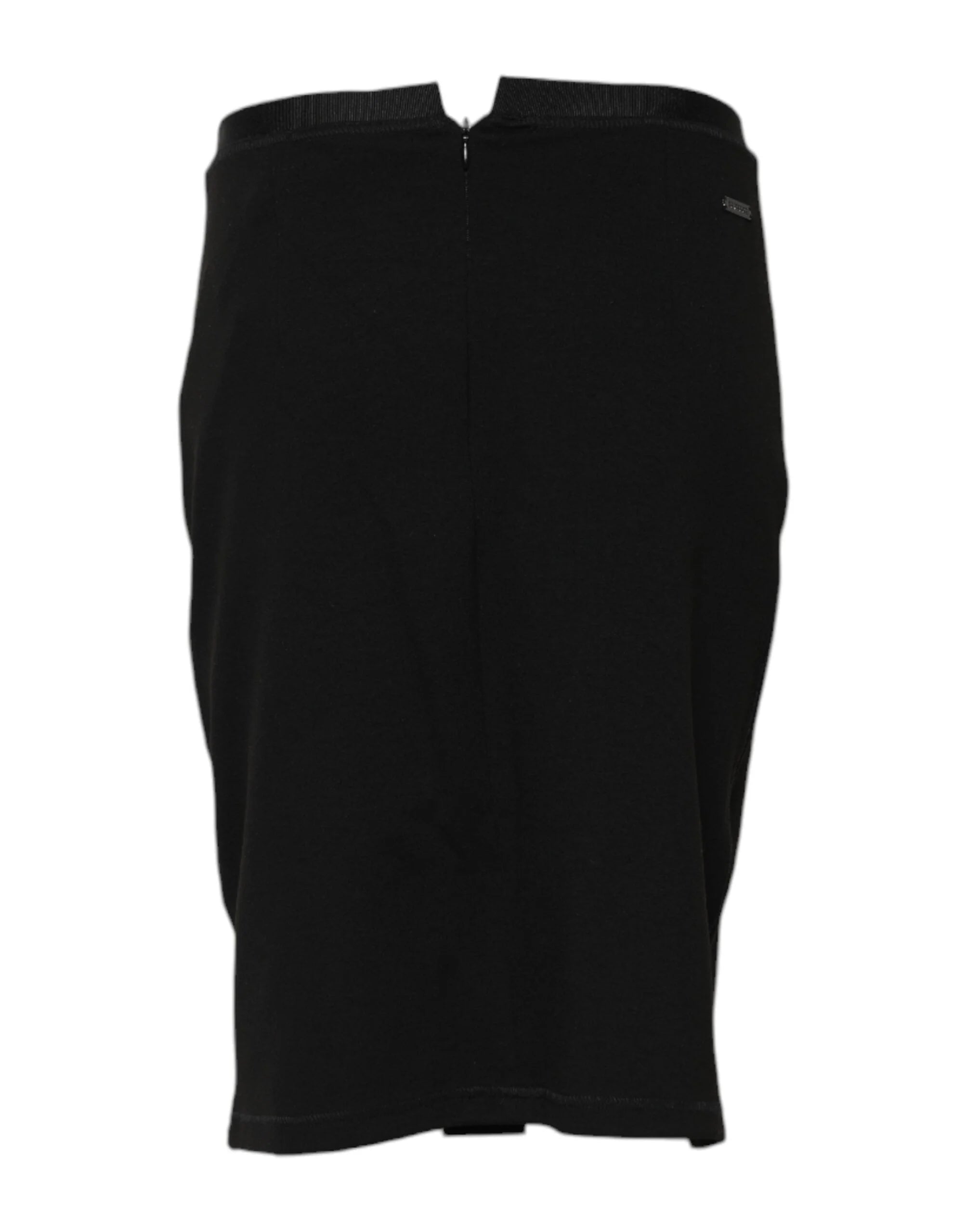 GF Ferre Black Polyester Pencil Cut Knee Length Skirt - IT42|M