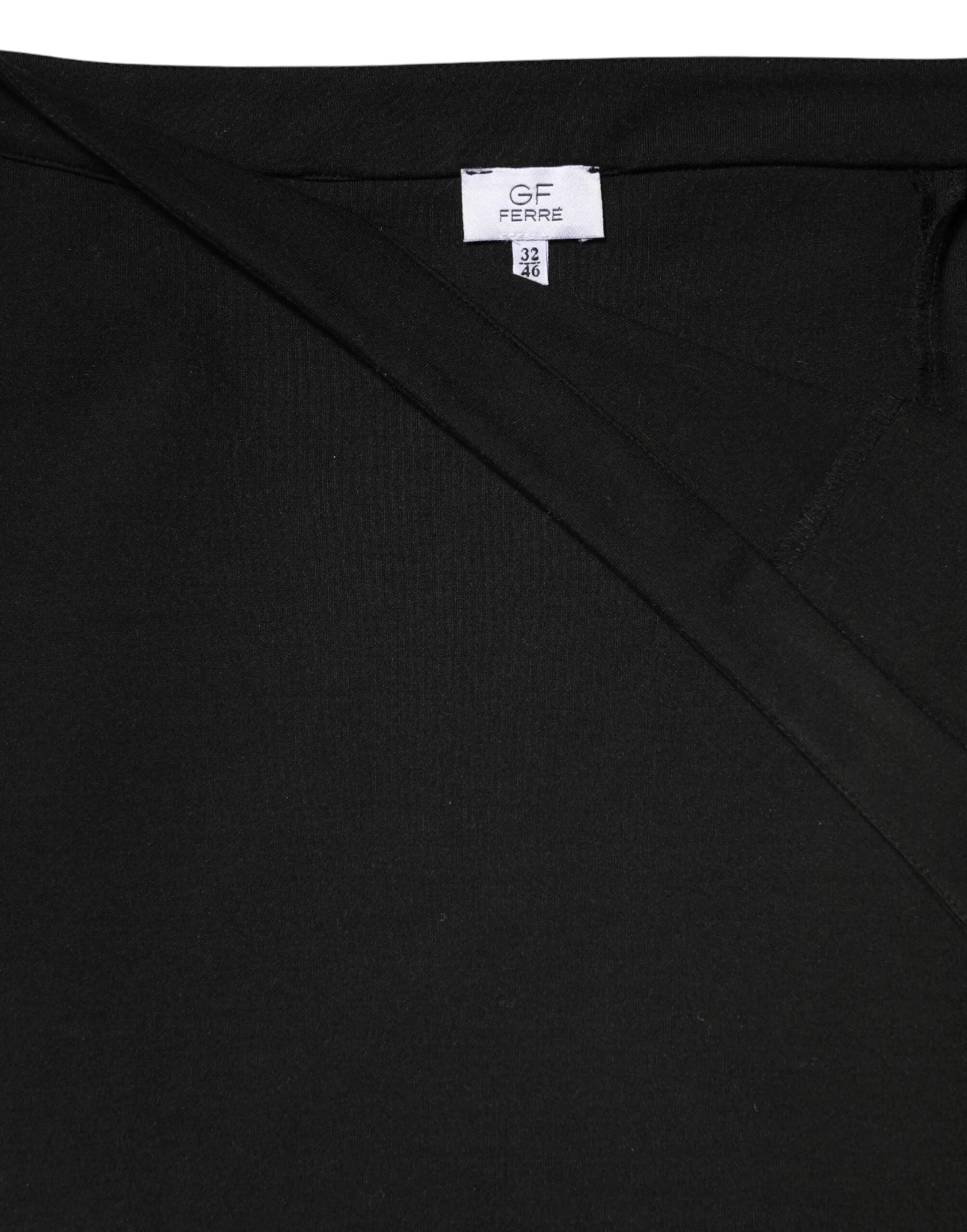 GF Ferre Black Polyester Pencil Cut Knee Length Women Skirt - IT46|XL