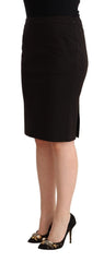 GF Ferre Black Straight Pencil Cut Knee Length Skirt - IT40|S - Skirts