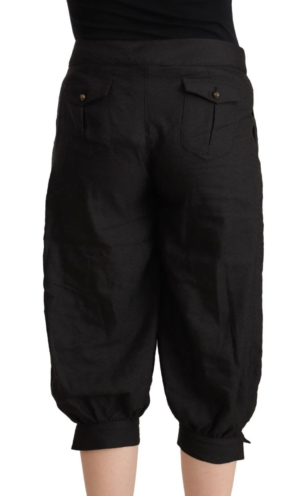 GF Ferre Black Viscose Cropped Harem Pants - IT44|L - Pants